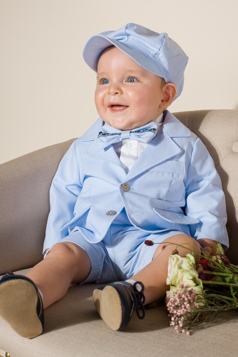 Christening Baby Outfit Linen Baptism Christening Suit Etsy