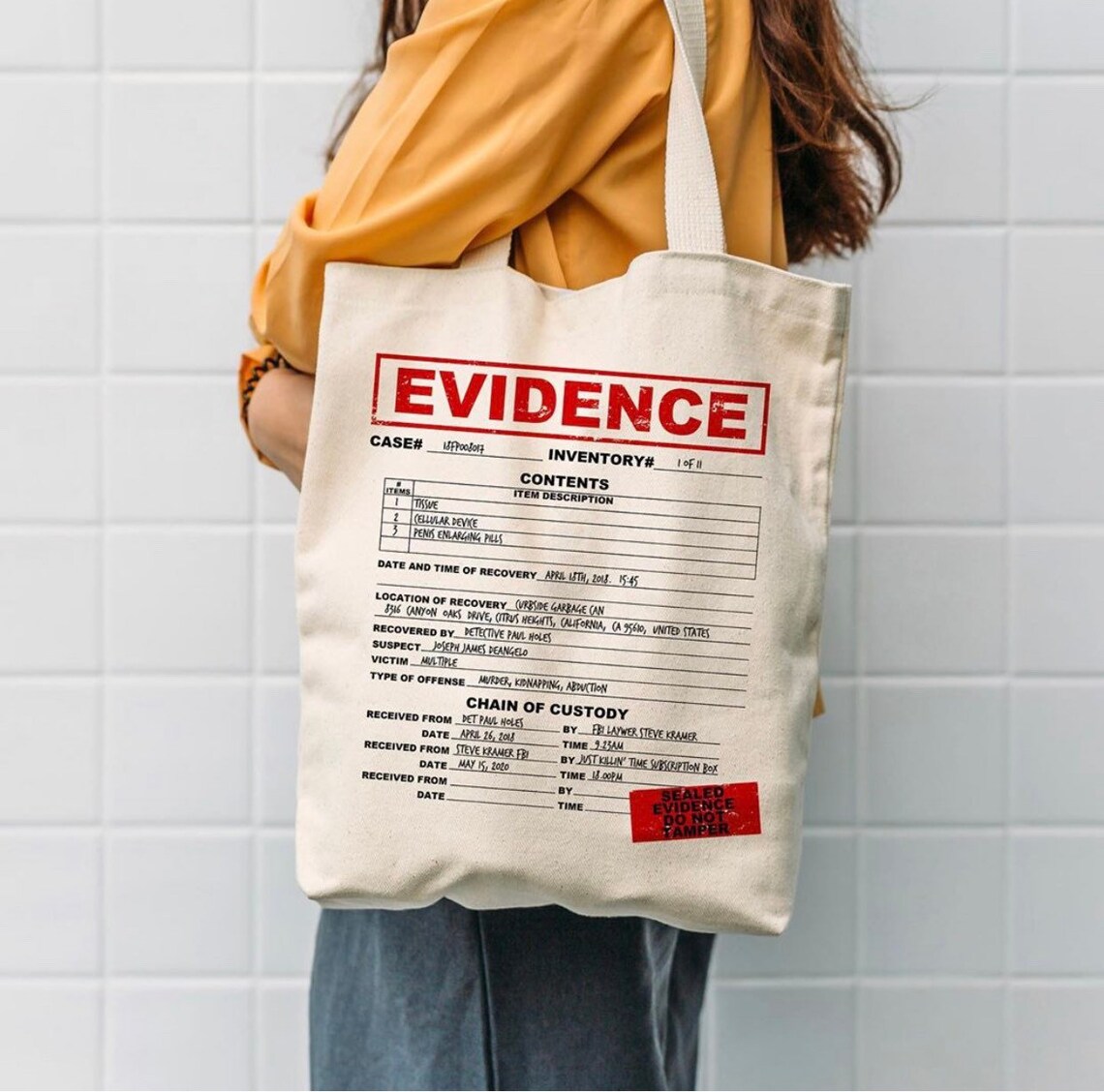 Evidence tote bag Etsy