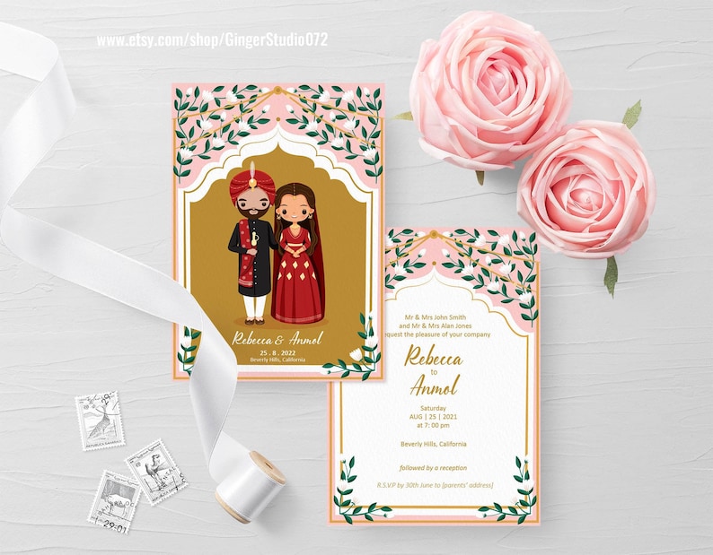 Cute Indian Wedding SAVE THE DATE invitation card Template ...
