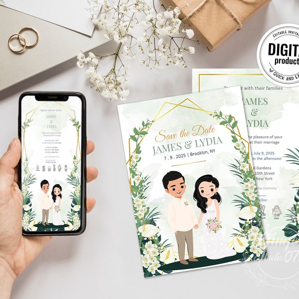 Filipino Wedding Invitation Template - Etsy