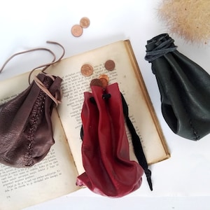 Leather Pouch, custom designs - Click for Details! LARP, RPG, Dice Bag, DnD, Dungeons and Dragons, Role Playing Game, Leatherwork, Handmade