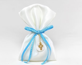 10 Christening favors, Orthodox baptism favors for boy, handmade bomponiera