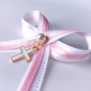 Battesimo Martyrika ragazza, spille testimone battesimo - croce color oro con smalto bianco, spille da bavero