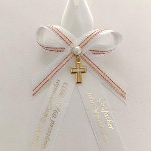 10 pezzi personalizzati Martyrika battesimo nastro rosa bordi dorati spille testimone battesimo - battesimo greco ortodosso - bomboniera personalizzata per baby shower