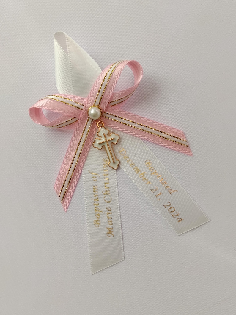 Personalized Martyrika for Baptism, Light Pink & White With Gold Edges ...