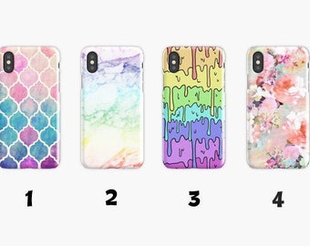 Pastel Kawaii Melting Rainbow Design Samsung S10 Case