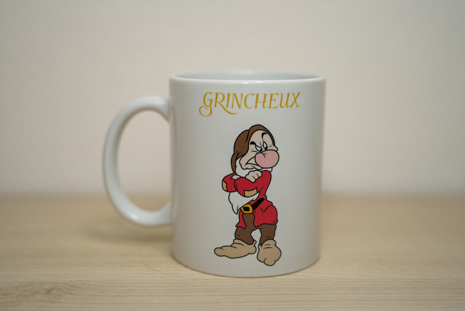 Mug Blanc, Impression Sublimation | Blanche-Neige et Les Sept Nains, Grincheux...