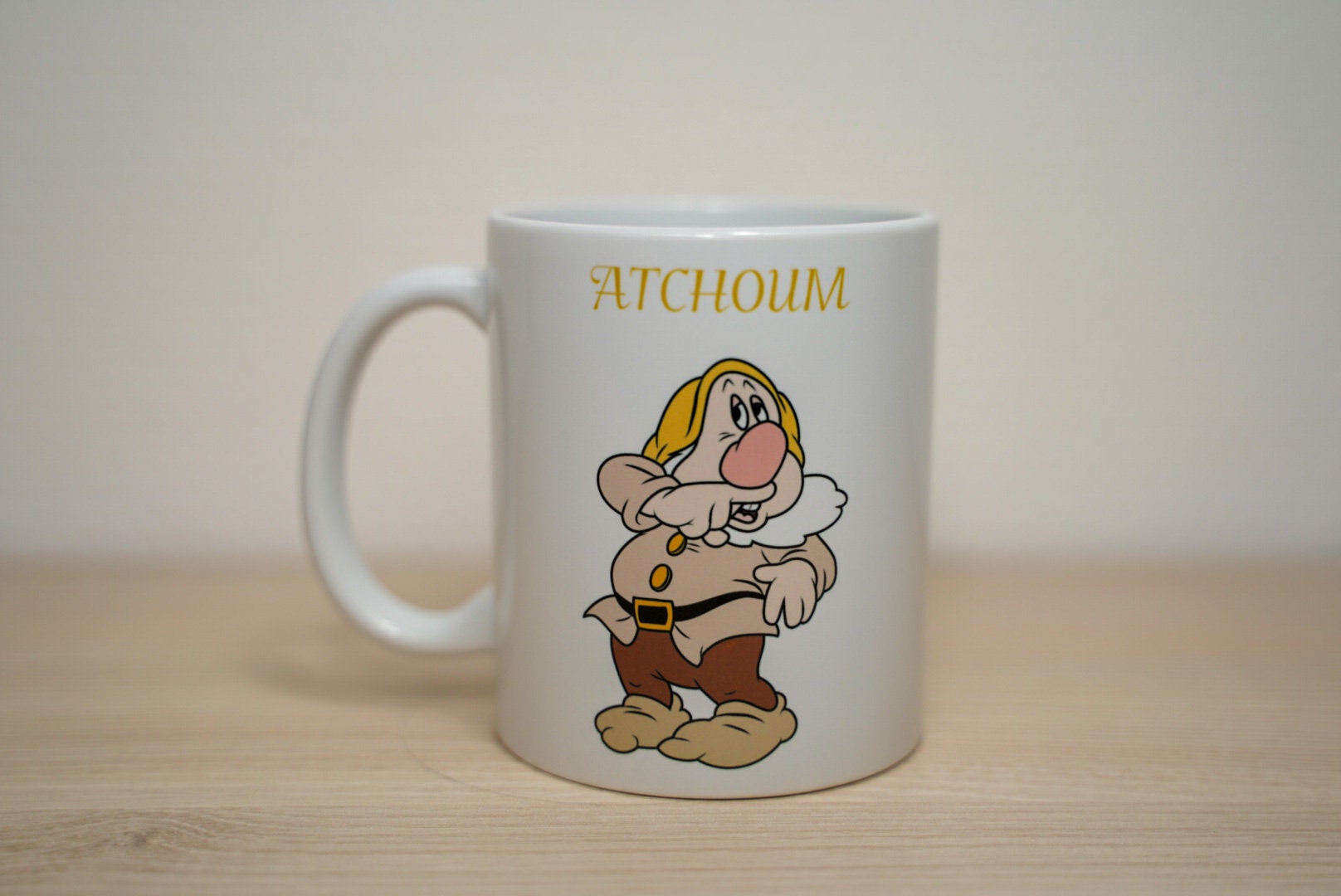 Mug Blanc, Impression Sublimation | Blanche-Neige et Les Sept Nains, Atchoum...