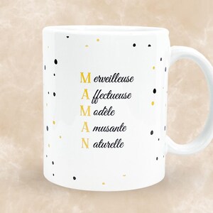 Mug / Acrostiche / Maman / Anniversaire / Fête des Mères / Noël / Idée cadeau / Cadeau pour Maman / Cadeau