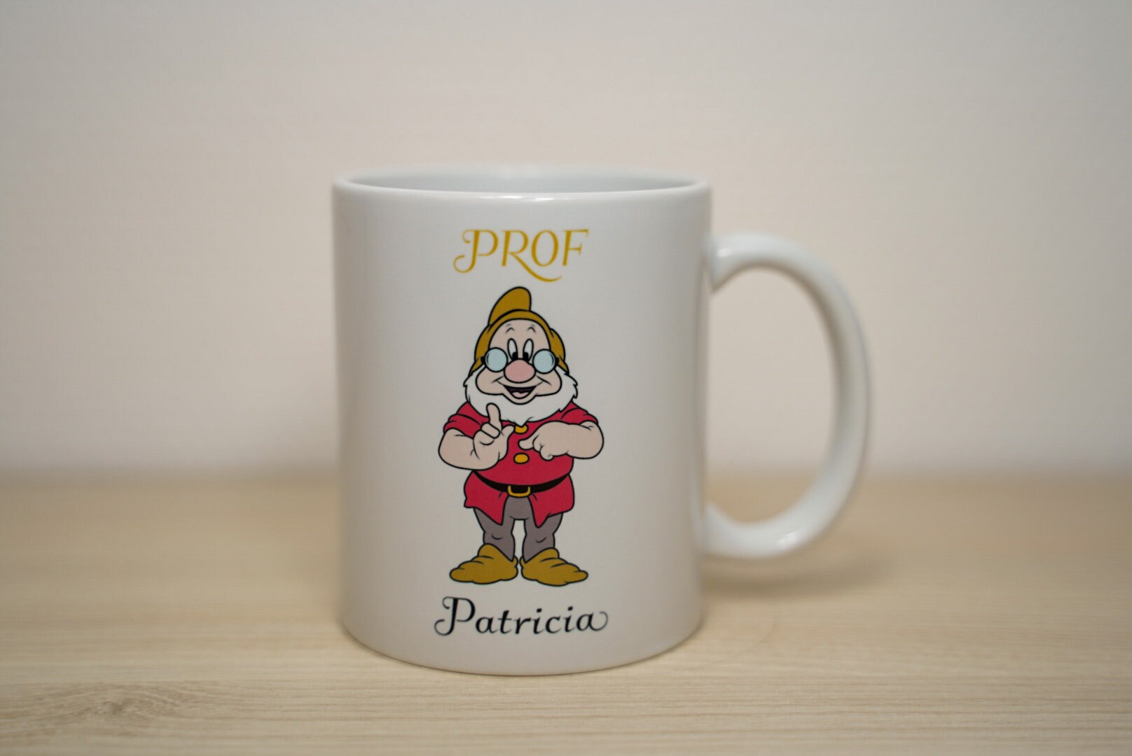 Mug Blanc à Personnaliser, Impression Sublimation | Blanche-Neige et Les Sept Nains, Prof, Prénom...