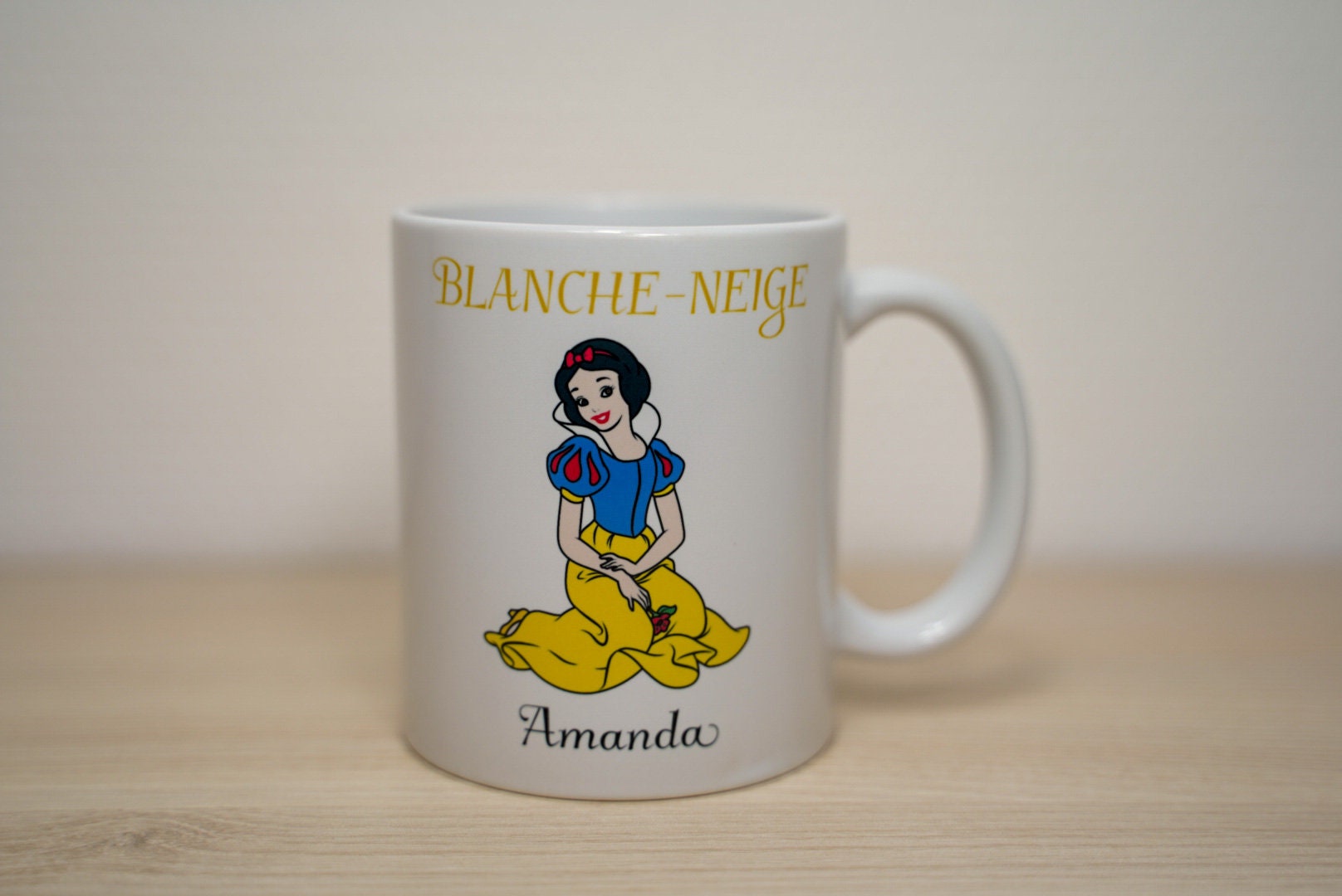 Mug Blanc à Personnaliser, Impression Sublimation | Blanche-Neige et Les Sept Nains, Blanche-Neige, 