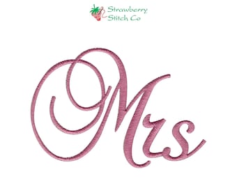 Embroidery File, Mrs Script, Wedding Embroidery, Digital Download, Instant Download, Future Mrs, Embroidered Design, Machine Embroidery