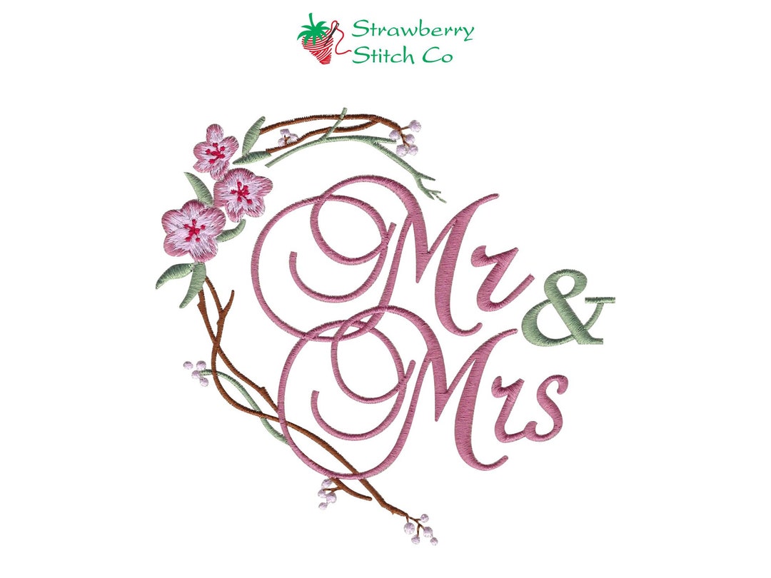 Mr and Mrs Embroidery Design Personalized Wedding Wedding Etsy