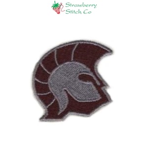 Spartan Embroidery, College Mascot, High School Mascot, Machine Embroidery, Greek Helmet, Digitized Design, School Sport Design