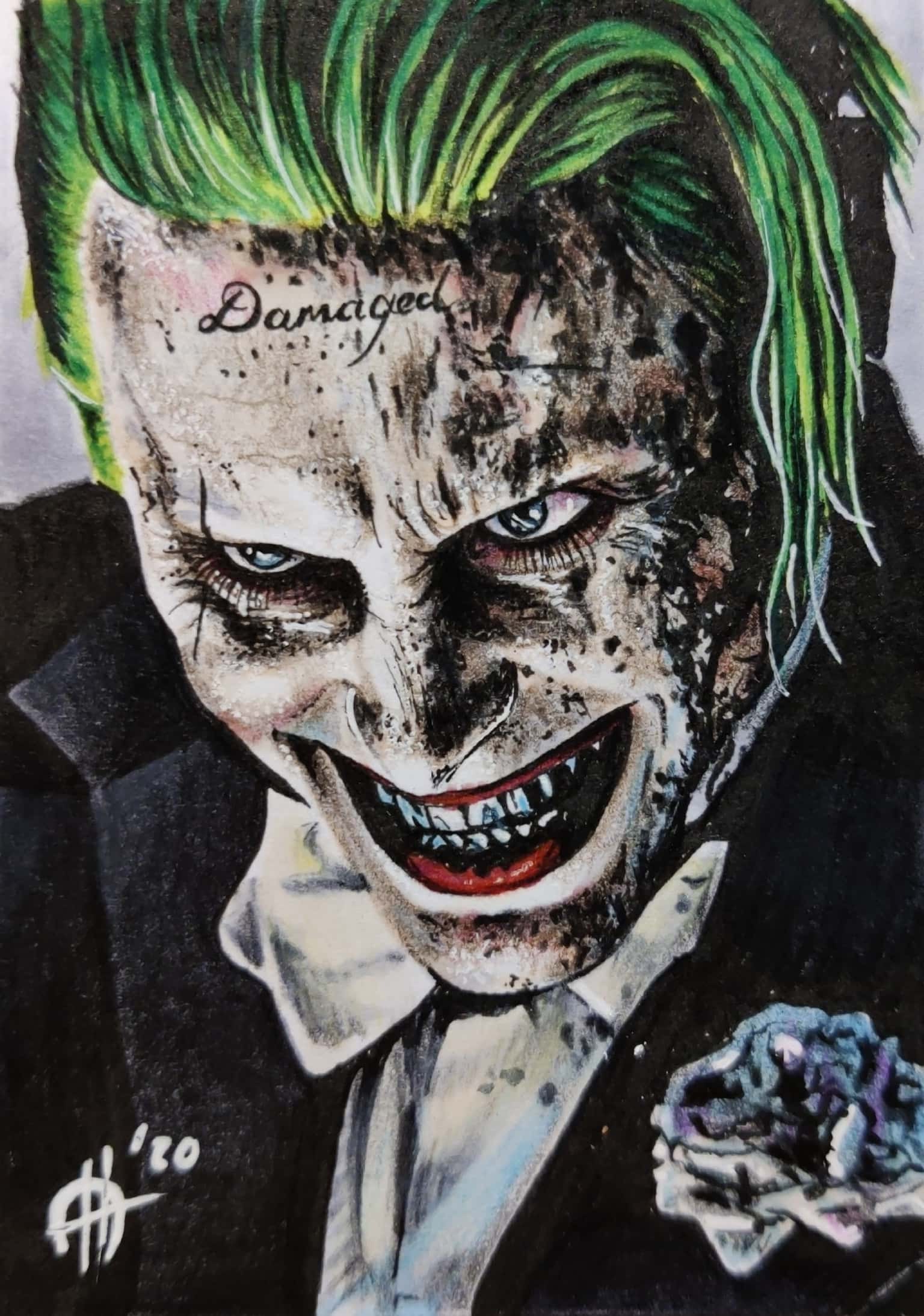 Joker Jared Leto Sketch Card Original Art Movies Etsy