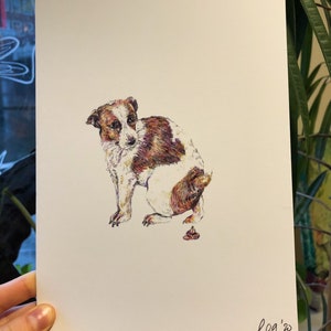 Pooping Dog Bathroom Wall Decoration | Funny, Crap, Wall, Art, Jack Russel, Animal, Poop, Toilet, Sign, Companionshit, Print|Sticker, Poster