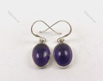 Rare Amethyst boho Earrings, Gemstone Earrings, Blue Drop & Dangle Earrings, 925 Sterling Silver Jewelry, Birthday Gift, Earrings For Mother