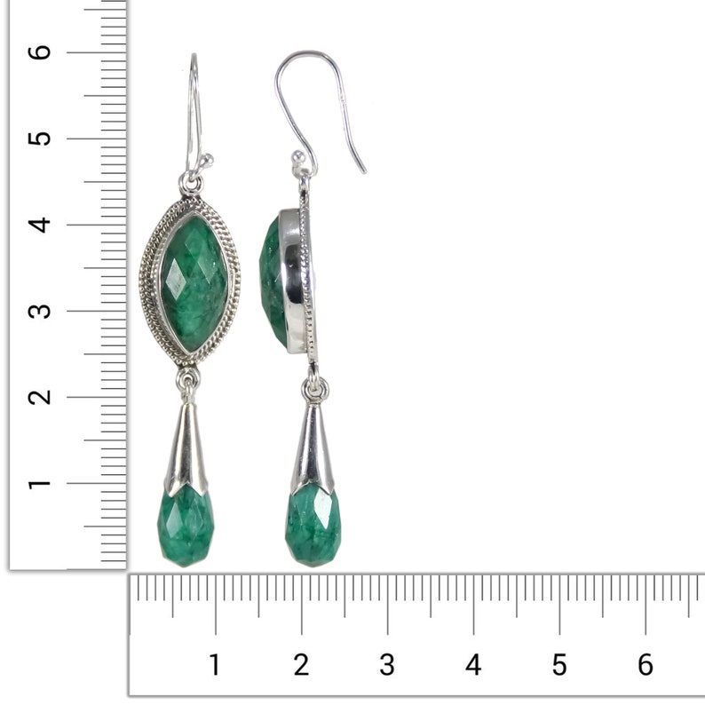 Dyed Emerald gemstone earrings 925 sterling silver jewellery for womens /& girls,handmade jewellery,Christmas gift,Valentine/'s Day gift
