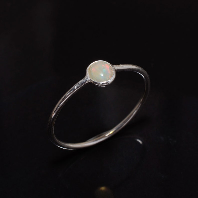 925 Sterling Silver Ring Christmas gift,Valentine/'s Day gift Ethiopian Opal Ring Stacking Opal Ring,opal ring for girls /& womens