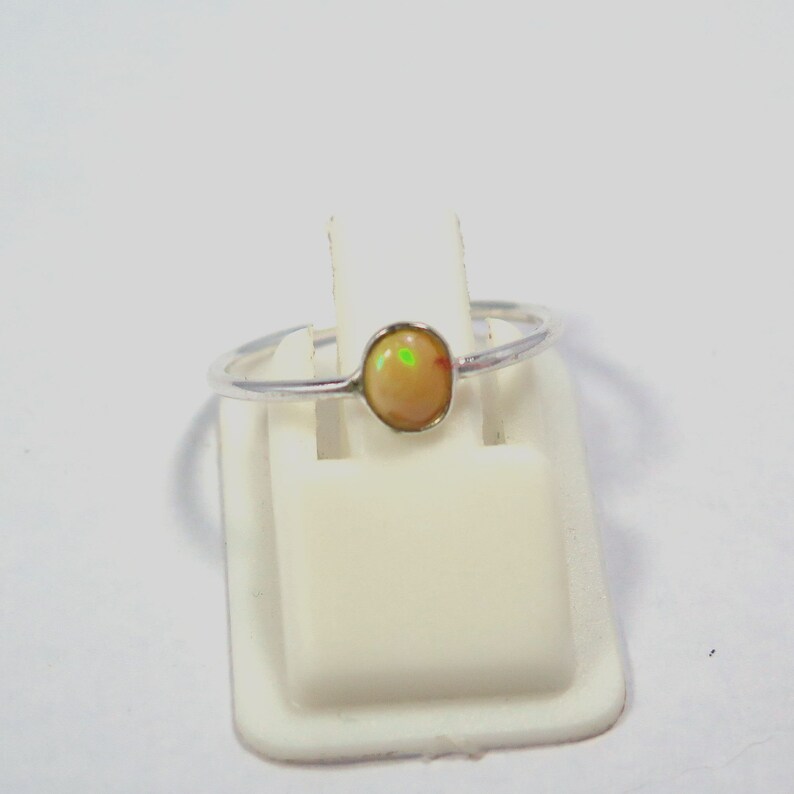 925 Sterling Silver Ring Christmas gift,Valentine/'s Day gift Ethiopian Opal Ring Stacking Opal Ring,opal ring for girls /& womens