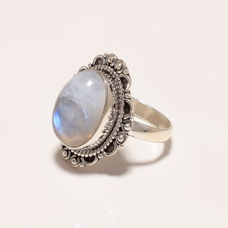 Vintage Black Onyx Ring Moonstone Ring,925 Sterling Silver Ring,Filigree /& Statment Ring,Christmas gift,Valentine Day gift,Anniversery Ring