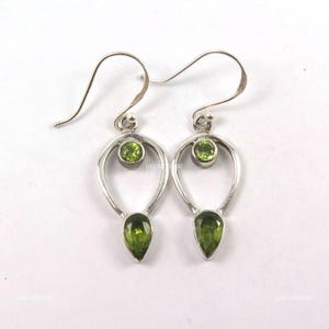 Sparkling Peridot Gemstone Earrings, Drop & Dangle Earrings, 925 Sterling Silver Jewelry, Wedding Anniversary Gift, Earrings For Brides Maid