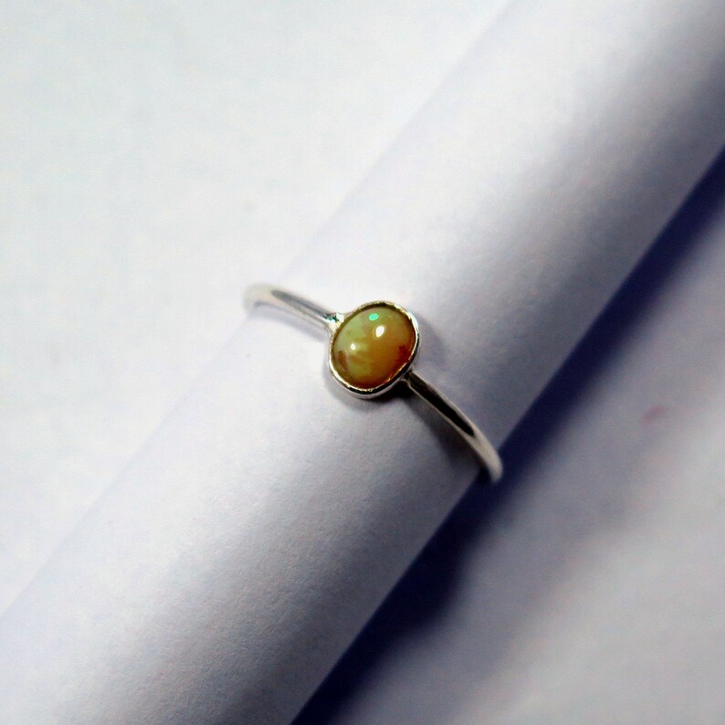 925 Sterling Silver Ring Christmas gift,Valentine/'s Day gift Ethiopian Opal Ring Stacking Opal Ring,opal ring for girls /& womens