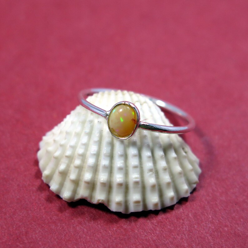 925 Sterling Silver Ring Christmas gift,Valentine/'s Day gift Ethiopian Opal Ring Stacking Opal Ring,opal ring for girls /& womens