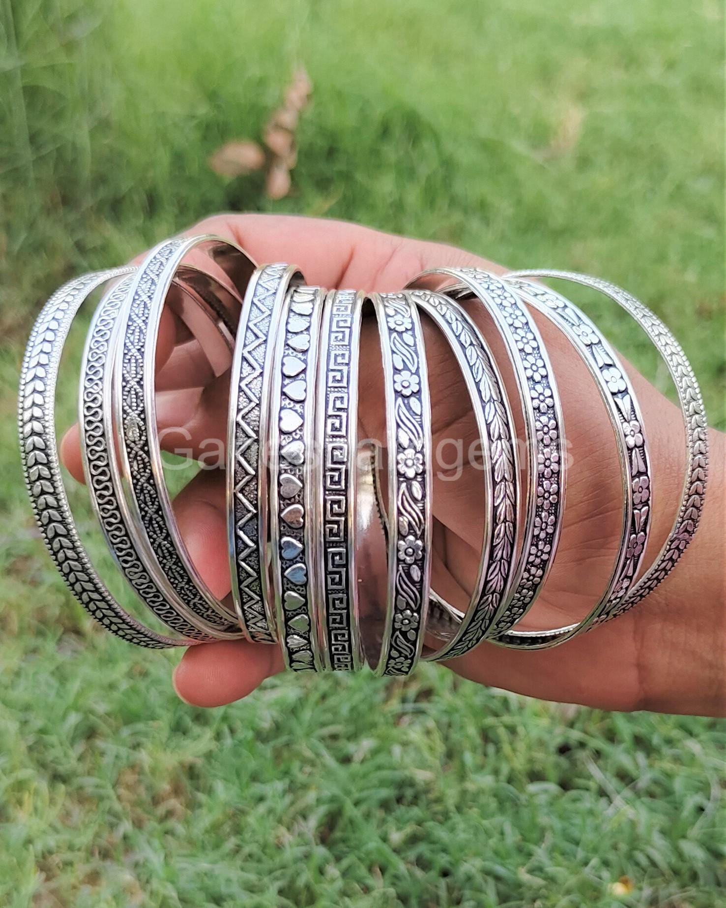メキシコ製　シルバー　バングル　925 レディース] ヴィンテージ メキシコ製 3連 ウェーブ シルバー