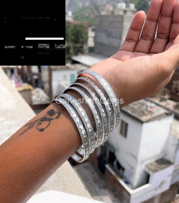 6 Pcs. Silver Bangle Set Bangles for Woman Stackable Bangles Indian Bangles 6 Day Bangles Valentine s Day Bracelet Silver Jewelry Etsy Australia