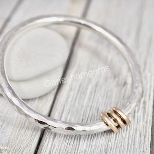 925 Silver Bangle | Very heavy silver bangle with links | Solid sterling silver bangle | Chunky silver bracelet | Gift for wife | Handmade