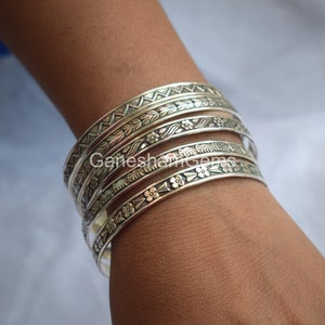 5 Set of bangle, 925 Silver bangle Stacking bangle, Oxidized bangle, 5 Designer bangle Handmade Bangle, Bangle for Woman Wedding Gift