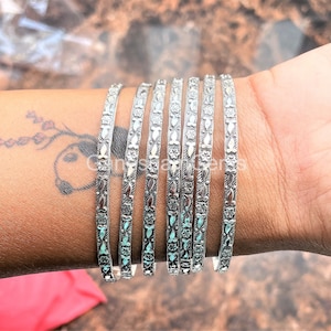 Sterling Silver Bangles, 7 Set of Bangles, Stacking Bangles, Silver Bangles, Bangles For Women, Handmade Jewelry, Gift For Her