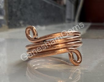 Solid Copper ring Finger Square Ring Pure Copper Ring, Thick Plan Copper ring Handmade Chunky Ring Stacking Ring, Woman &#39;s Men Jewelry Gifts