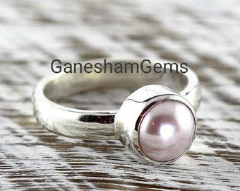 STERLING SILVER STRETCH STACKING RING PALE PINK FRESHWATER PEARL ALL SIZES 925 STERLING SILVER STRETCH STACKING RING PALE PINK FRESHWATER PEARL ALL SIZES 925