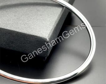 Bracciale rigido in argento sterling 925 / Bracciale rotondo leggero da 3 mm