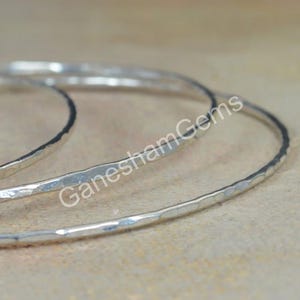 Set of 7 Bangle, Thin Silver Bangle, Hammered Bangle, Thin Bangle, Stacking Bangles, Sterling Silver Bangle,  stacking bangle, silver bangle