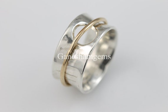 Open Circle Ring* 925 Sterling Silver Ring* Spinner Ring for Women* Statement Ring* Handmade Ring*Anxiety Ring* Fidget Ring*Spinner Ring*