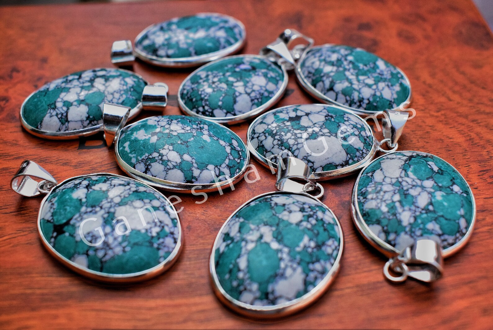 LabCreated Turquoise Pendants Wholesale 925 Silver Plated