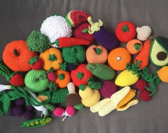 10 Fruits et légumes en crochet à choisir dans la sélection (voir description)