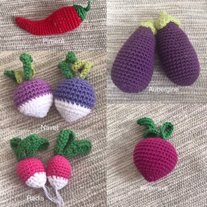 10 Fruits et légumes en crochet à choisir dans la sélection voir description image 3