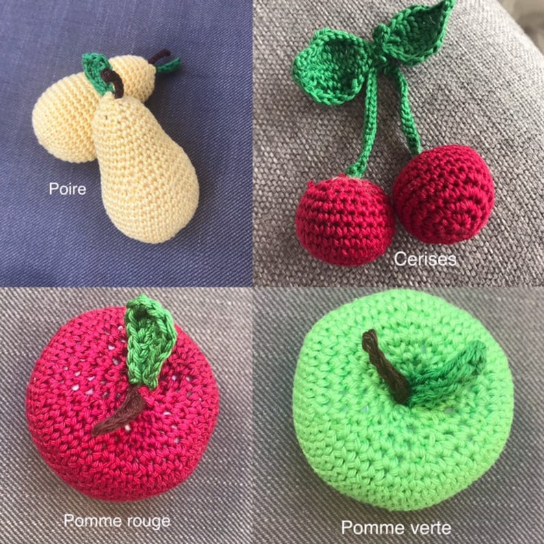 10 Fruits et légumes en crochet à choisir dans la sélection voir description image 5