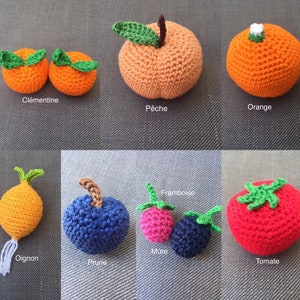 10 Fruits et légumes en crochet à choisir dans la sélection voir description image 6