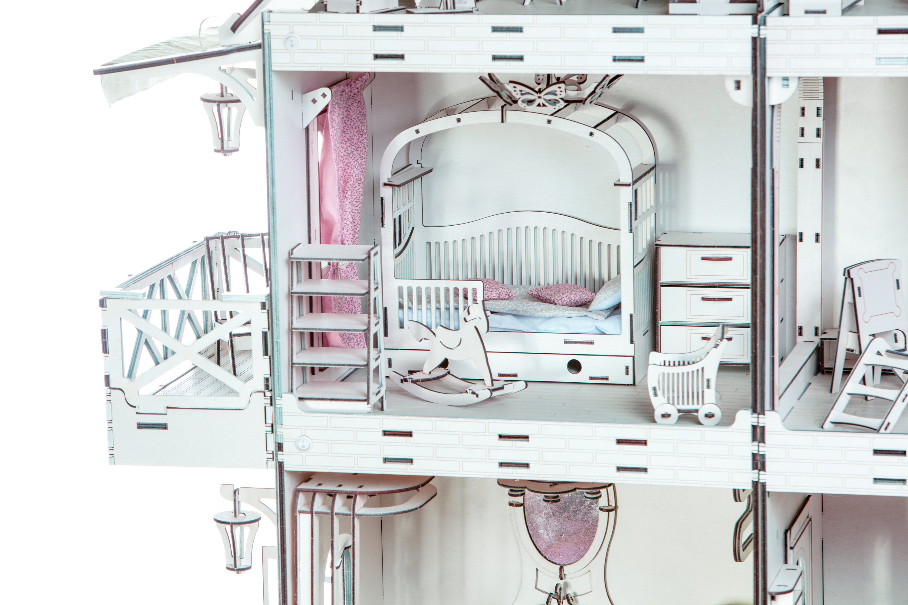 Barbie dollhouse Scale 16 Eco friendly Wooden doll house Etsy