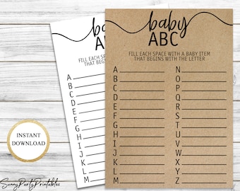 Baby ABC Shower Game Printable Baby Abc's Game Baby - Etsy
