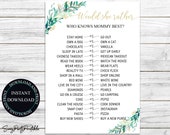 Would She Rather Baby Shower Game Printable, Who Knows Mommy Best, Greenery Baby Shower Game, Instant Download, Gender Neutral Baby Shower
