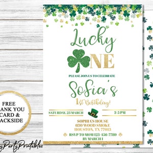 Gelukkige verjaardag van een uitnodiging, St. Patrick's Day eerste verjaardagsuitnodiging, Leprechaun verjaardagsuitnodiging, gelukkig een verjaardag uit te nodigen