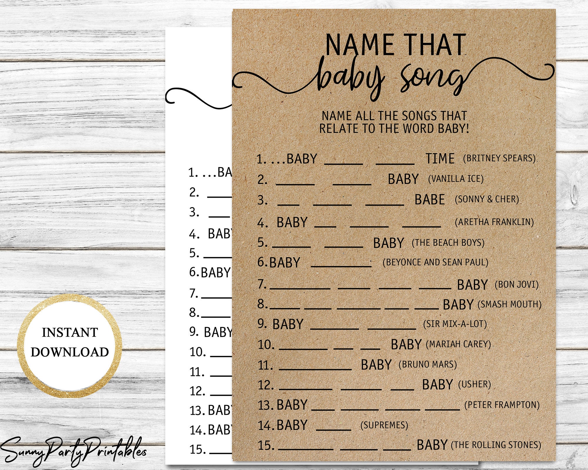 Guess the song top baby shower game