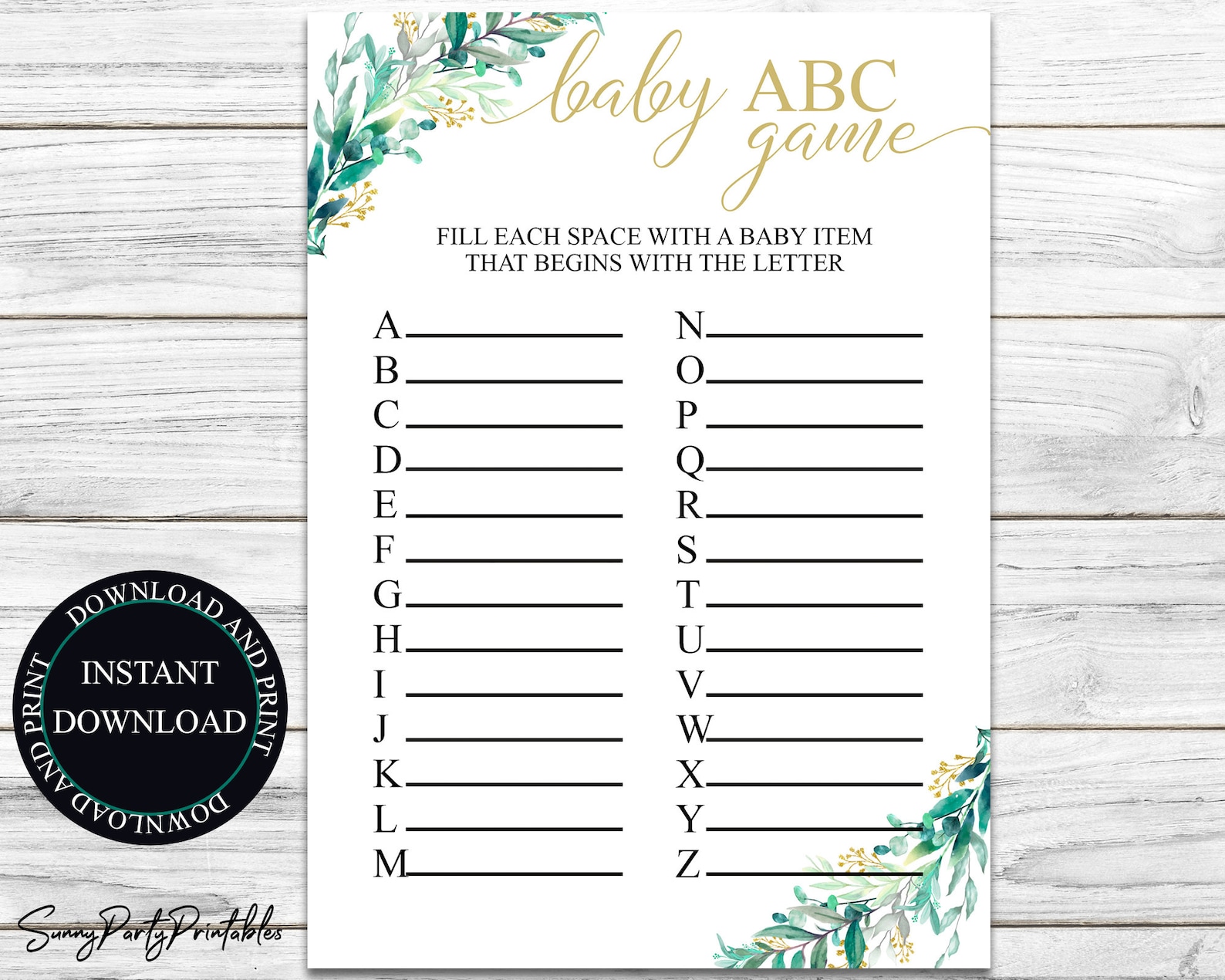 Baby ABC Shower Game Printable Baby Abc's Game Baby - Etsy