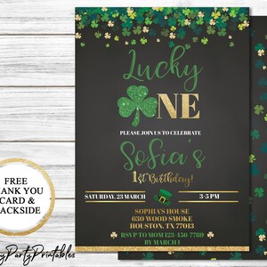 Gelukkige verjaardag van een uitnodiging, St. Patrick's Day eerste verjaardagsuitnodiging, Leprechaun verjaardagsuitnodiging, gelukkig een verjaardag uit te nodigen